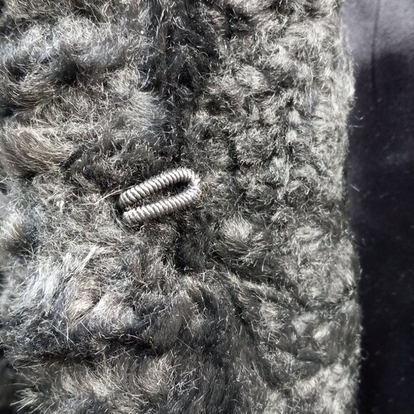 Betsy Johnson Maxi Faux Fur Black Coat S-M - Picture 10 of 17